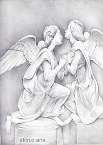 213x300 Angel Statue Drawings Fine Art America