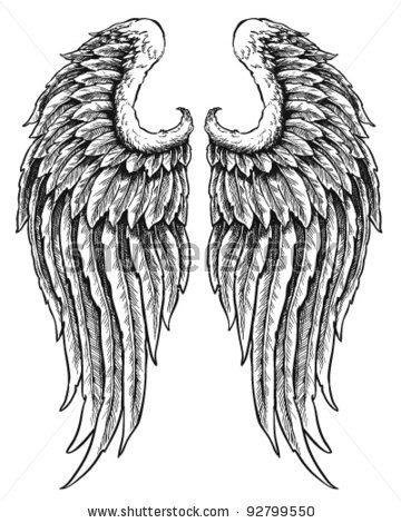 360x470 Young Man Angel Wings Clipart Black And White
