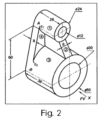 349x403 Problem 9.2 Orthographic Projection