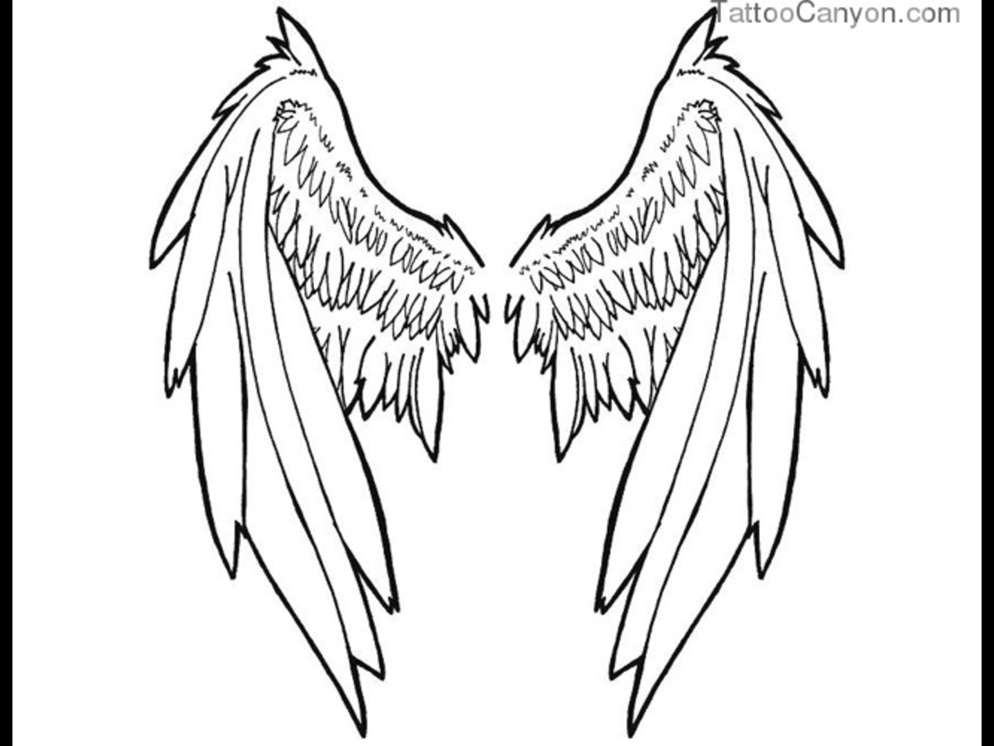 1440x1080 Tribal Angel Wings Drawing Large Tribal Angel Wing Tattoo