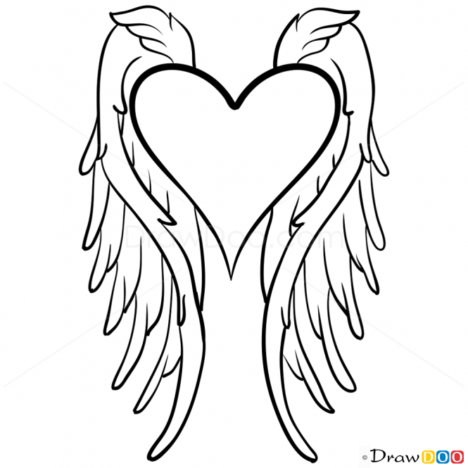 665x665 Angel Wings Drawing, Step By Step Drawing Lessons Tom Osorio