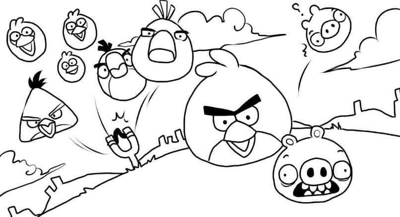 806x437 Coloring Page Angry Birds Full Drawing Board Weekly