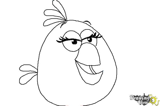637x424 How To Draw Angry Bird Matilda, White Bird