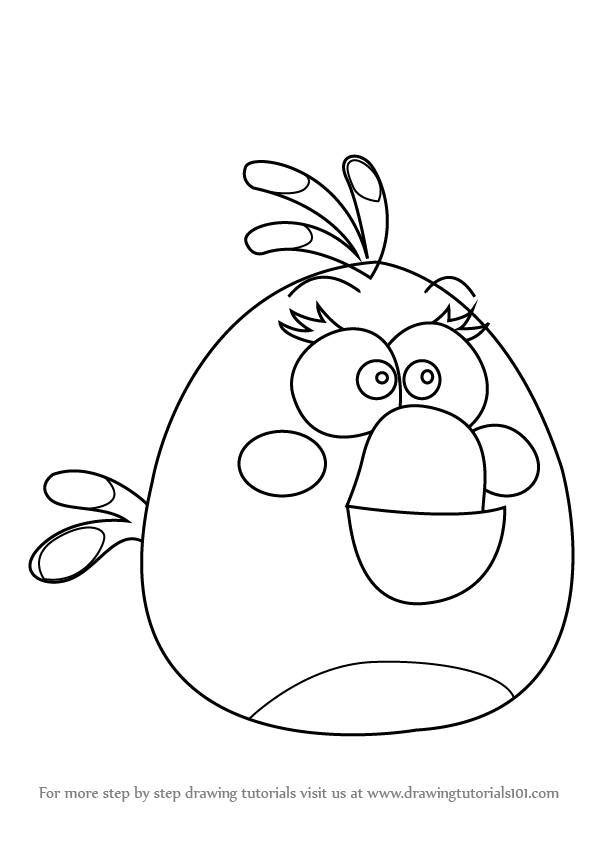 599x846 Learn How To Draw Matilda From Angry Birds (Angry Birds) Step By