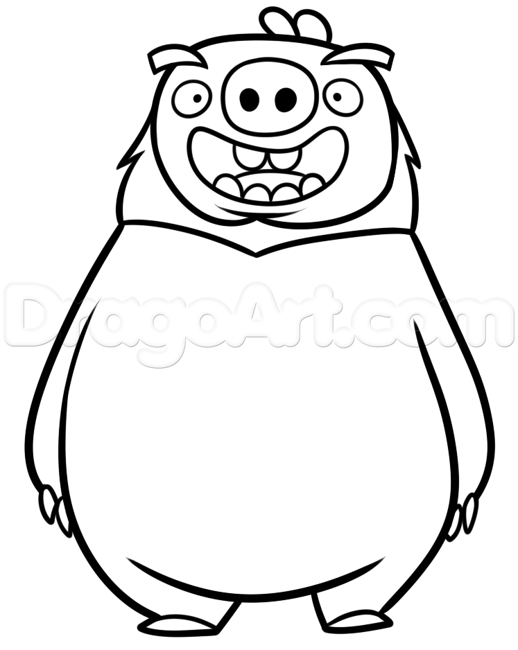 747x938 How To Draw Leonard From The Angry Birds Movie Step