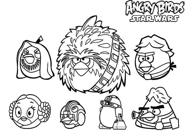 600x450 Angry Birds Star Wars Characters Coloring Pages Batch Coloring