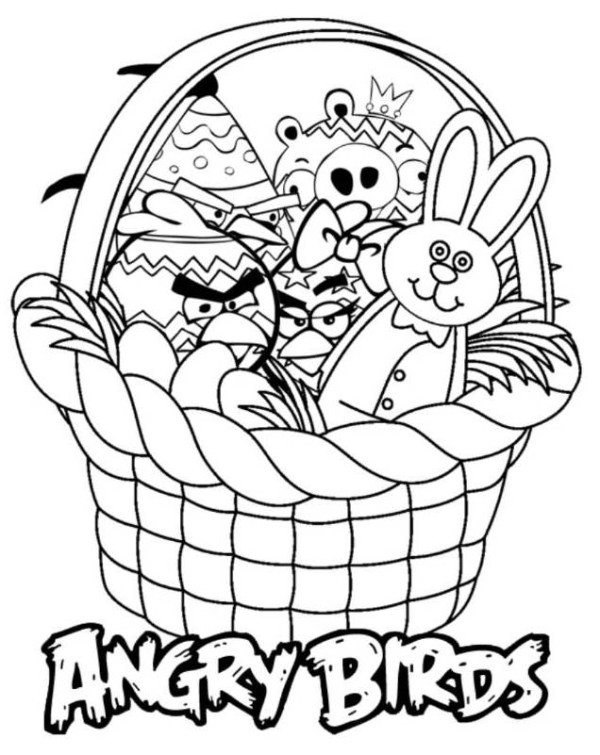 600x755 Angry Birds Easter Coloring Pages For Kids