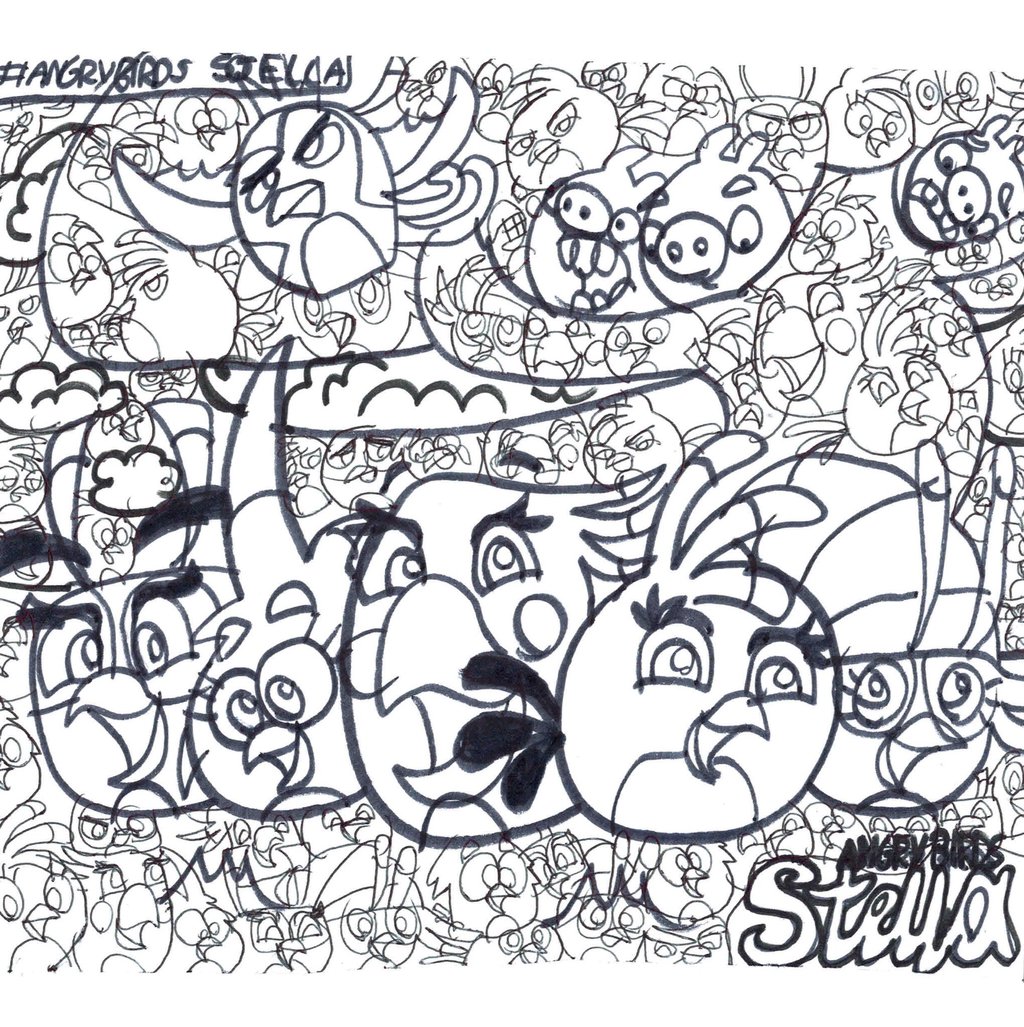 1024x1027 Angry Birds Stella Coloring Page 2 By Tiffanyangrybirds23