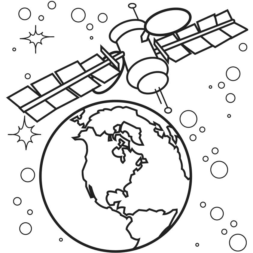 842x842 Coloring Pages Space Space Coloring Pages Earth Satellite Angry