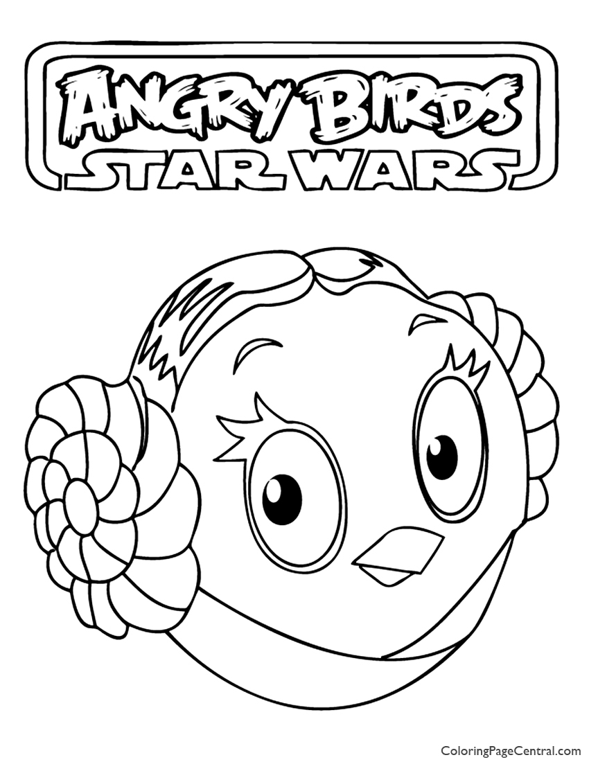 850x1100 Angry Birds Star Wars Princess Leia 01 Coloring Page Coloring