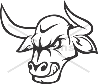 320x277 Angry Bull Head Logo Outline