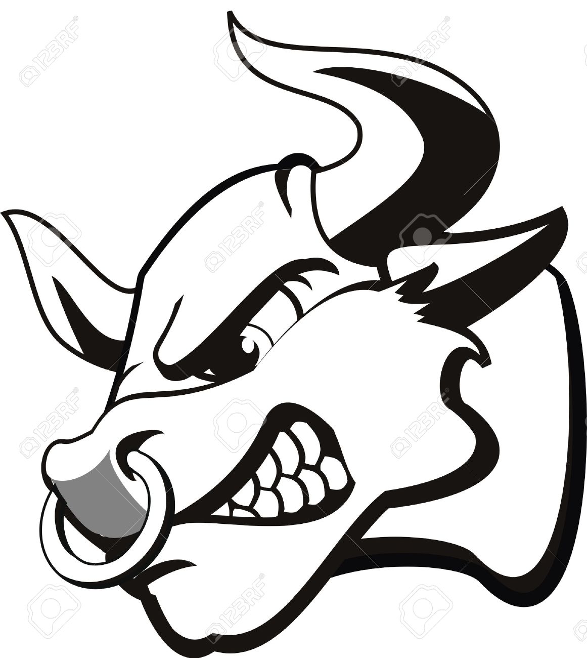 1161x1300 Tattoo Of A Red Bull. Very Angry Royalty Free Cliparts, Vectors