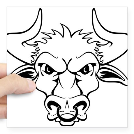 460x460 Angry Bull Stickers Cafepress