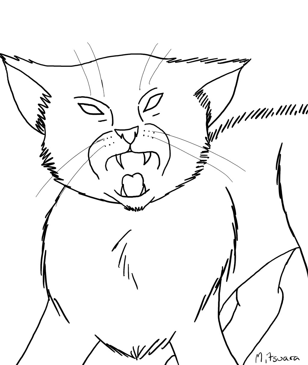 1024x1214 Angry Cat Base By Mitsuara