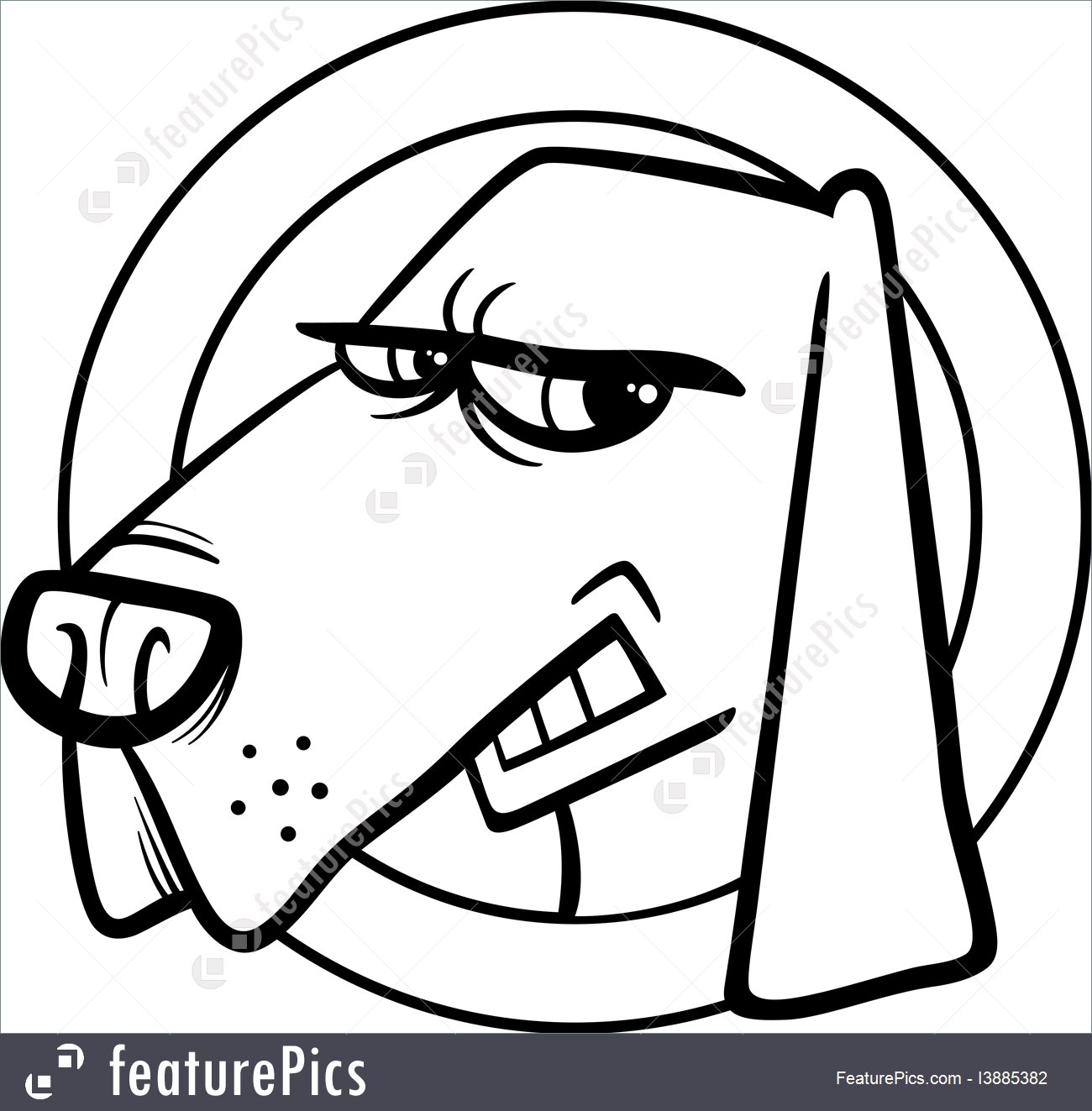 1300x1323 Bad Dog Sign Cartoon Coloring Page Illustration