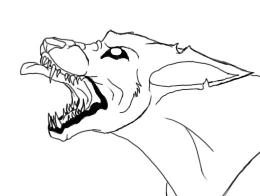 519x391 Lineart Of A Angry Dog By Toothie13