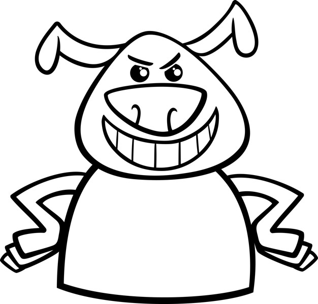 626x599 Mood Angry Dog Coloring Page Vector Premium Download