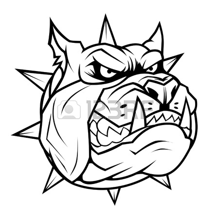 450x450 Angry Dog Head Bw Royalty Free Cliparts, Vectors, And Stock