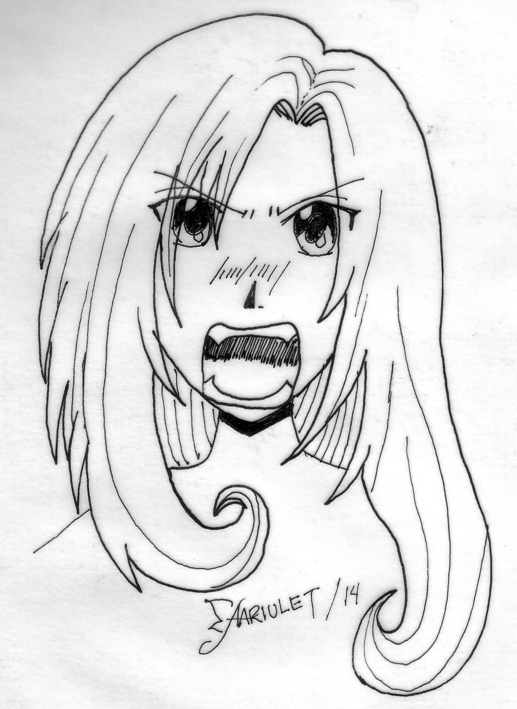 1024x1402 Angry Anime Girl By Aariulet