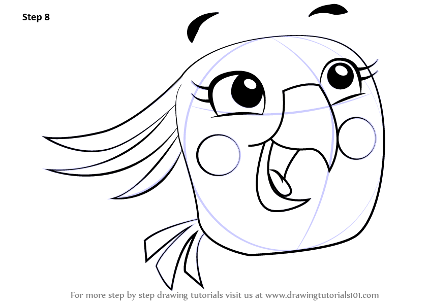 844x597 Learn How To Draw Poppy From Angry Birds (Angry Birds) Step By