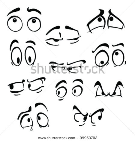 450x470 Set Of Cartoon Eyes On White Background