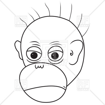 400x400 Angry Monkey Face Royalty Free Vector Clip Art Image