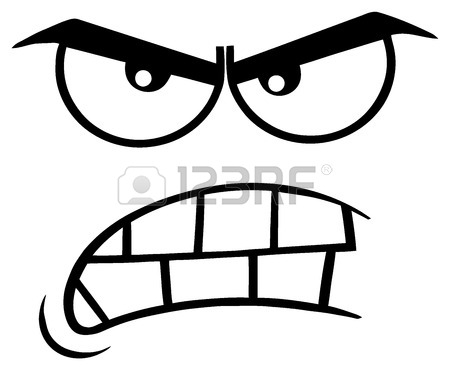 450x370 Black And White Angry Cartoon Funny Face With Grumpy Expression