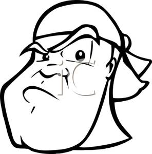 296x300 Black And White Cartoon Of A Bullys Face