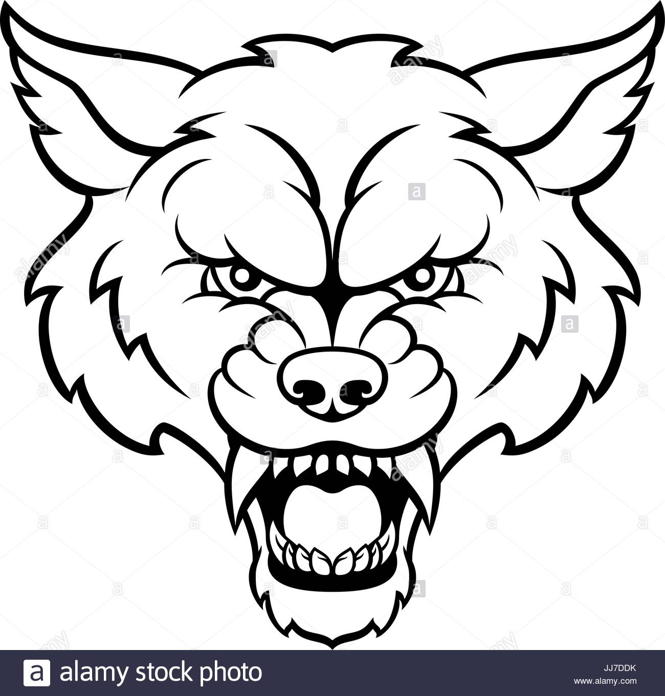 1300x1362 Wolf Sports Mascot Angry Face Stock Vector Art Amp Illustration