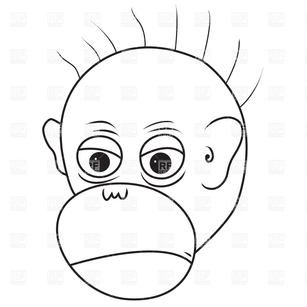1000x1000 Angry Monkey Face Royalty Free Vector Clip Art Image