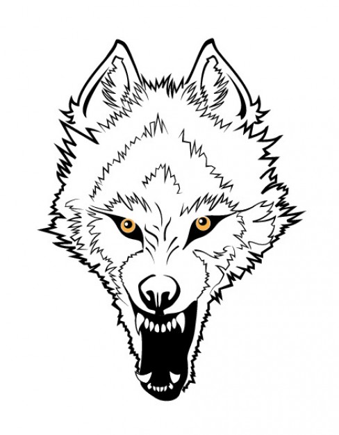 488x626 Angry Wolf Face Vector Free Download