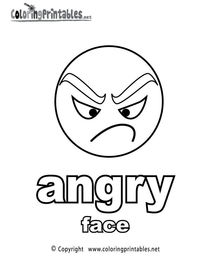 800x1035 Free Printable Adjectives Angry Face Coloring Page