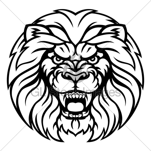 500x500 Lion Sports Mascot Angry Face Gl Stock Images