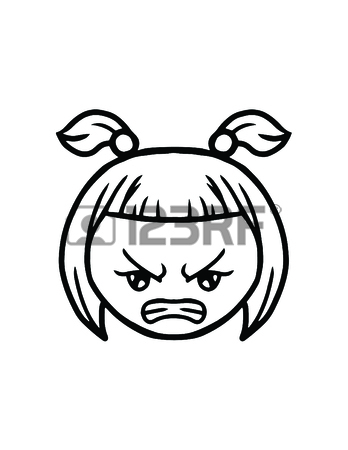 348x450 Simple Thin Line Angry Face Icon Vector Royalty Free Cliparts