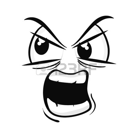 450x450 Angry Face Cartoon Character Emotion Expressive Emoticon Vector