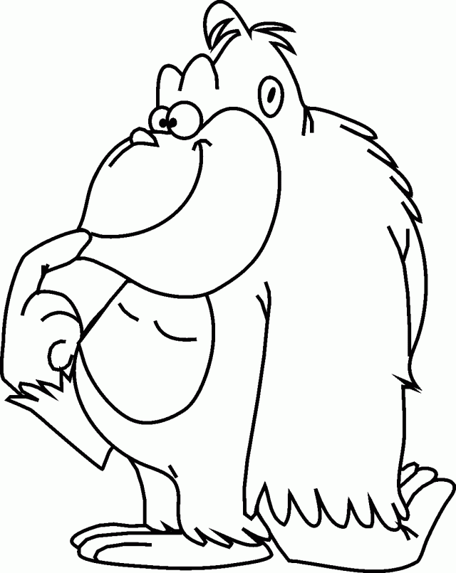 640x805 Gorilla Coloring Page 448021