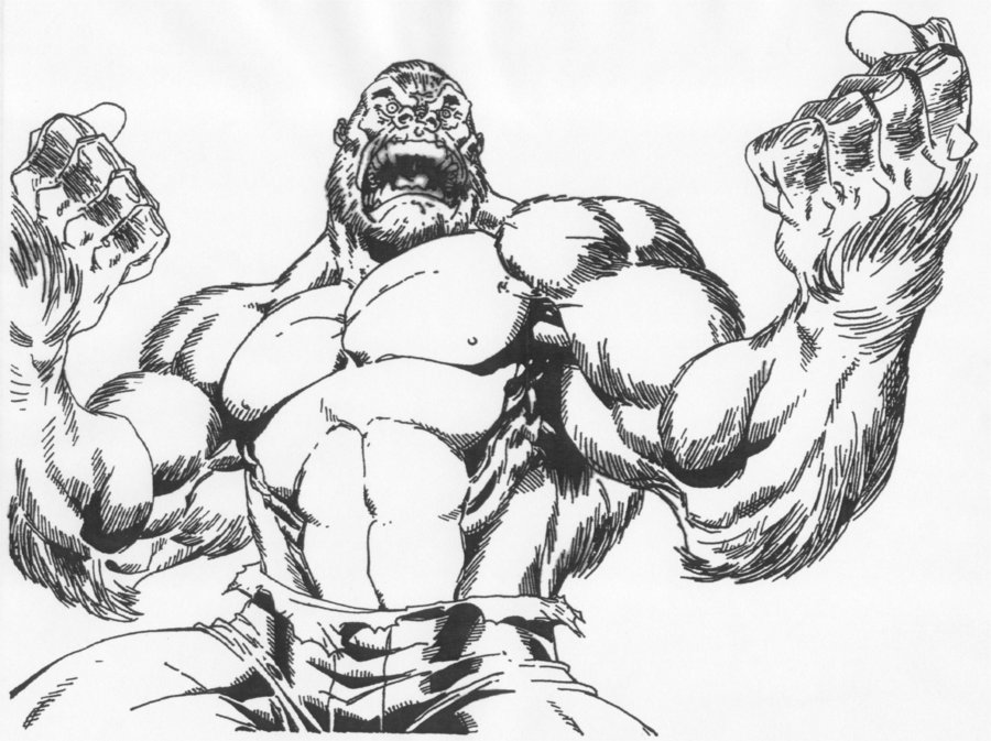 900x673 Gorilla Hulk Roaring By Stonegate