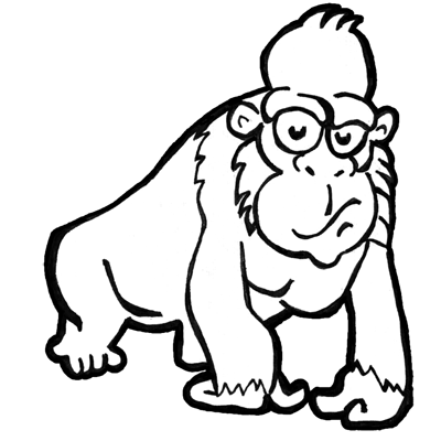 400x400 How To Draw Cartoon Gorillas Apes With Easy Step By Step