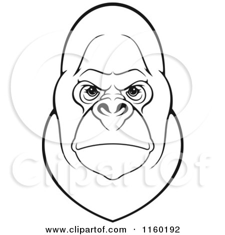 450x470 Clipart Of A Mad Gorilla Face