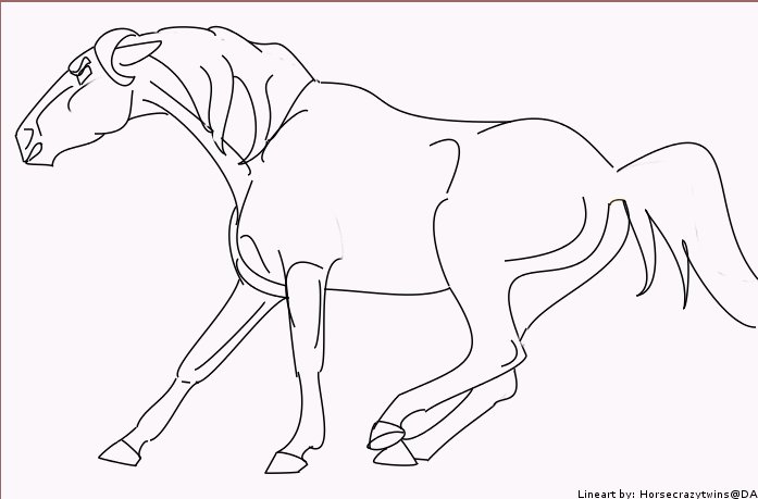 697x459 Angry Horse Lineart By Horsecrazytwins