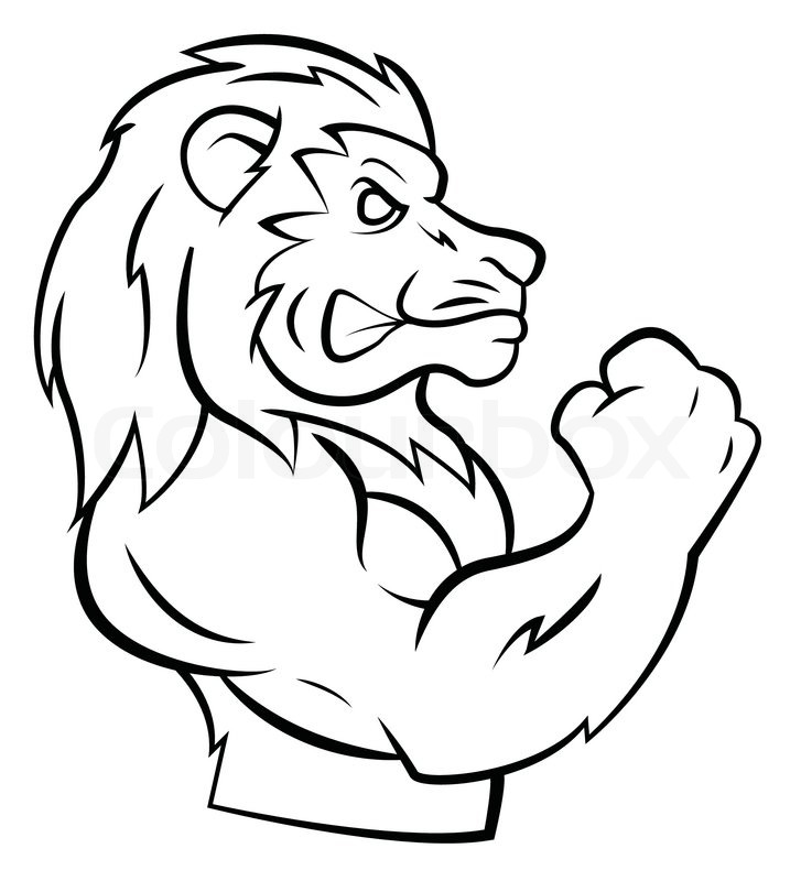 727x800 Strong Lion Stock Vector Colourbox