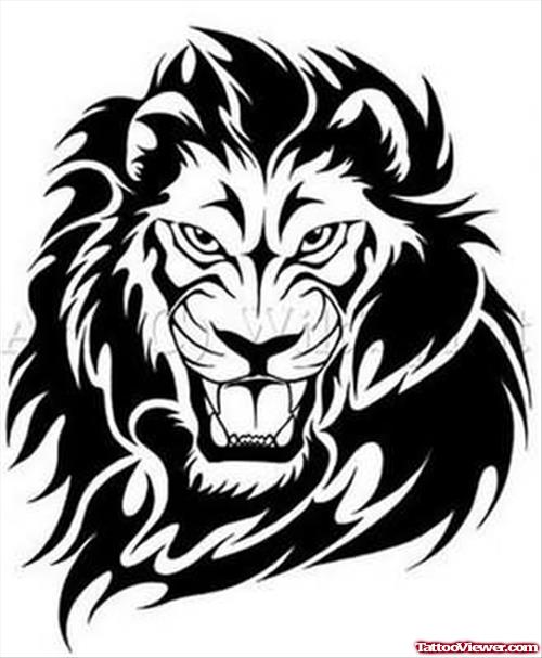 500x607 Angry Lion Face Tattoo Sample Tattoo