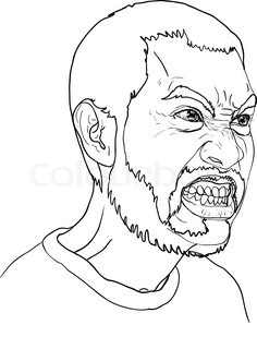 236x320 Angry Man Icon. Flat Illustration Of Angry Man Vector Icon For Web
