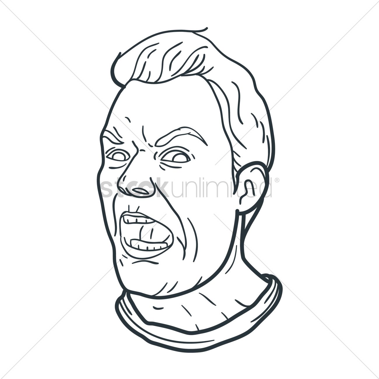 1300x1300 Angry Man Shouting Expression Vector Image