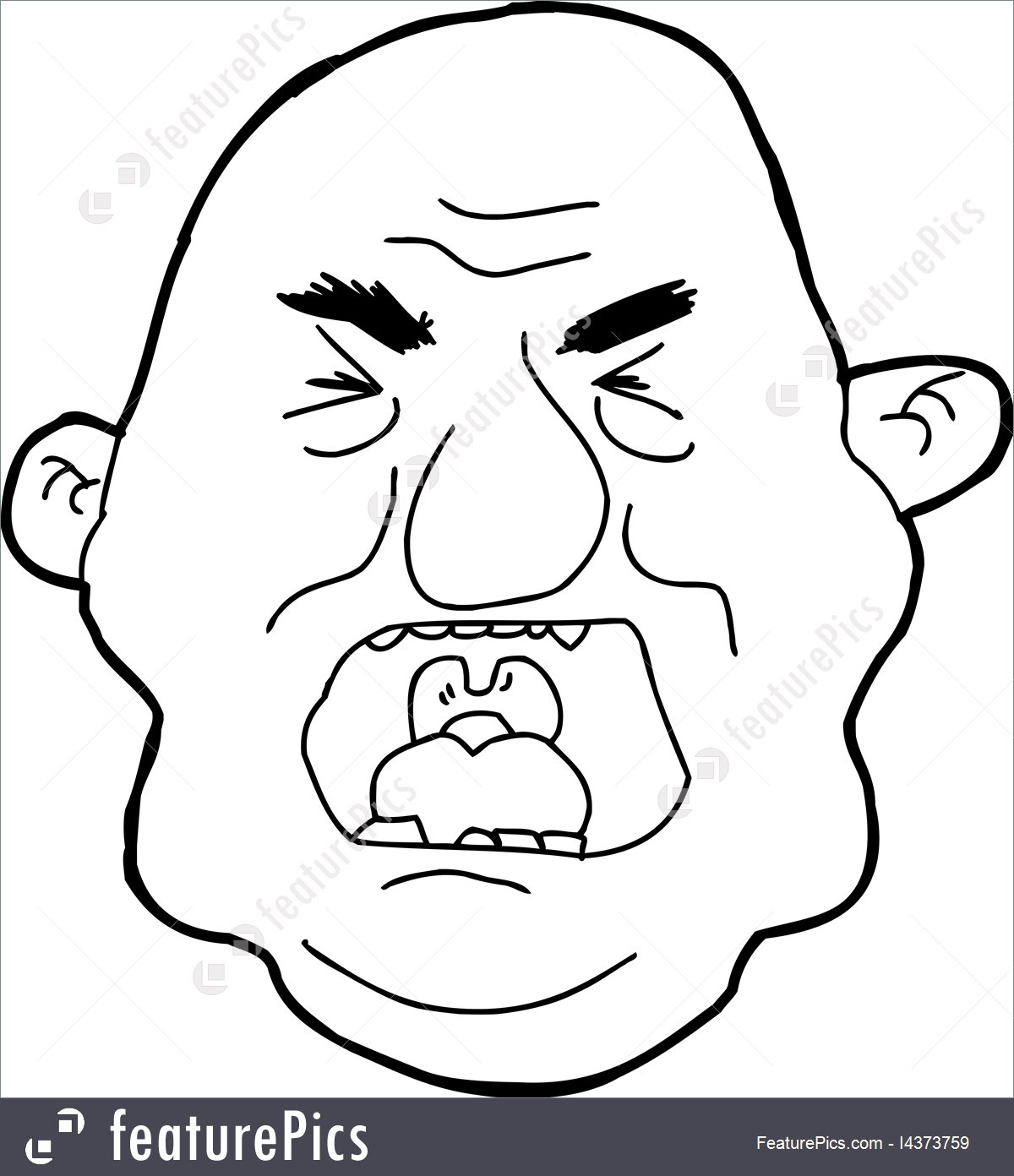 1200x1392 Illustration Of Outline Of Yelling Man