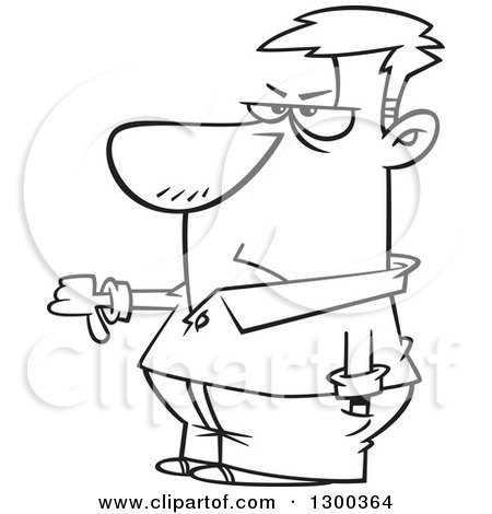 450x470 Lineart Clipart Of A Cartoon Black And White Angry Man Rejecting