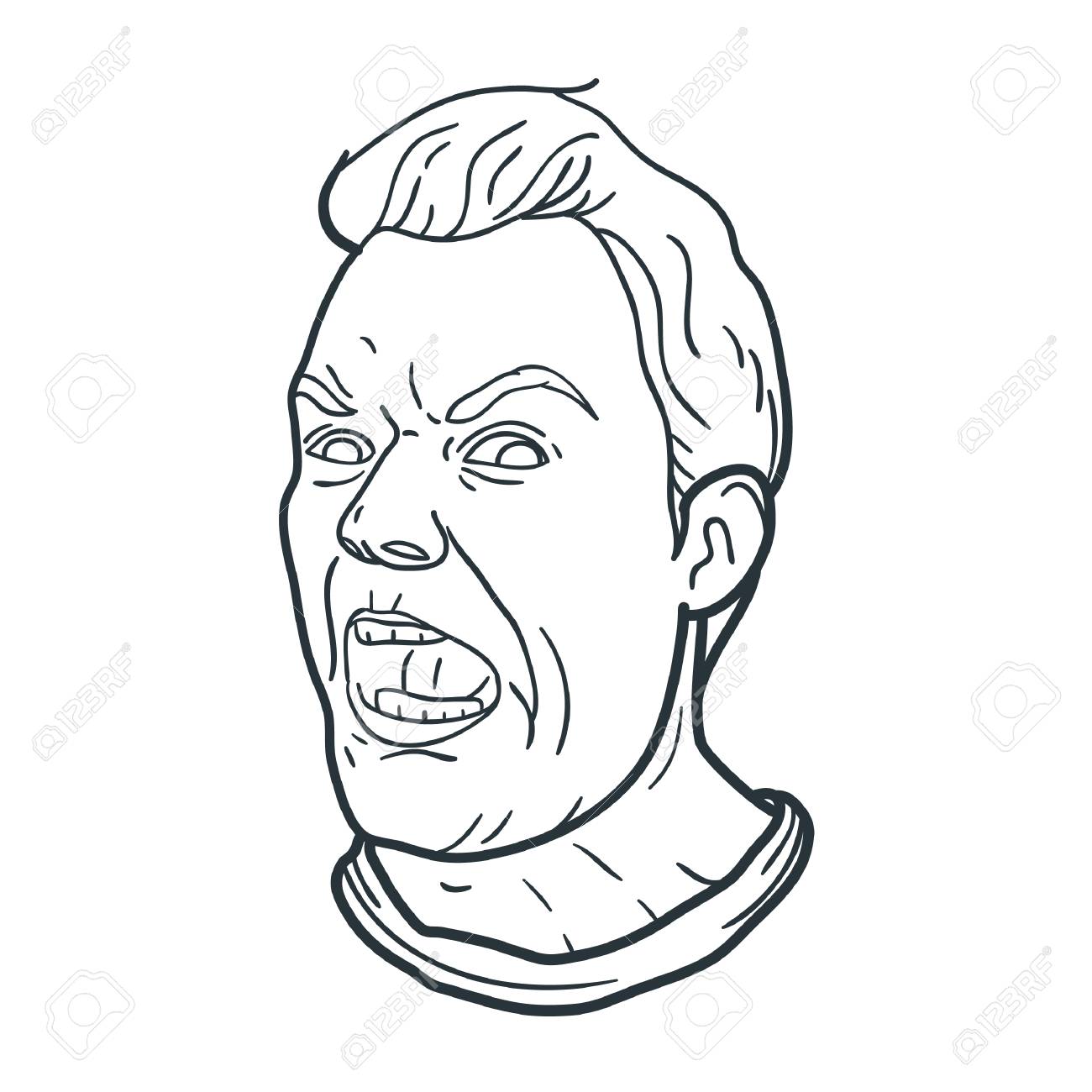 1300x1300 Angry Man Shouting Expression Royalty Free Cliparts, Vectors,