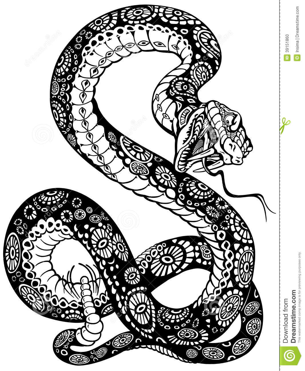1066x1300 Drawn Serpent Angry Snake