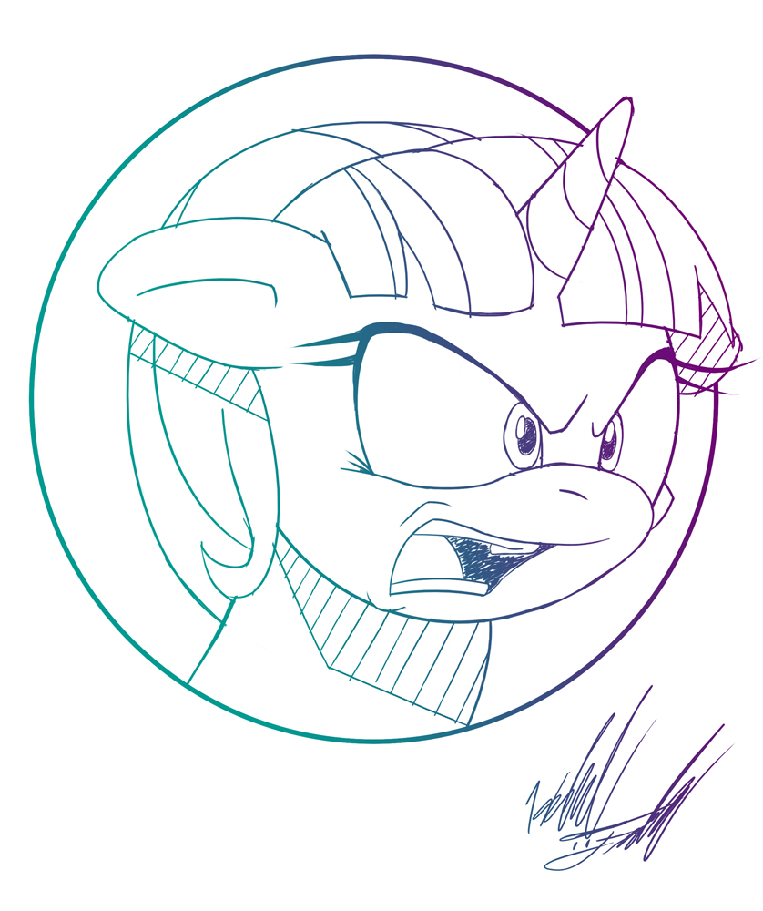 838x1000 Sketch Angry Starlight Portrait By Sam Huskie My Little Pony
