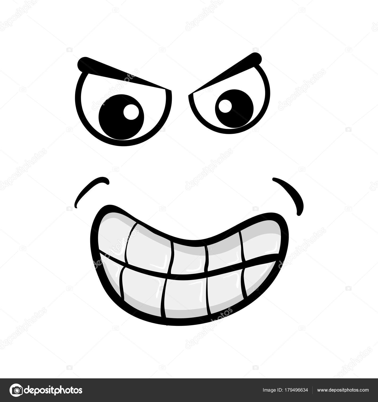 1600x1700 Cartoon Angry Face Isolated On White Background Stock Vector